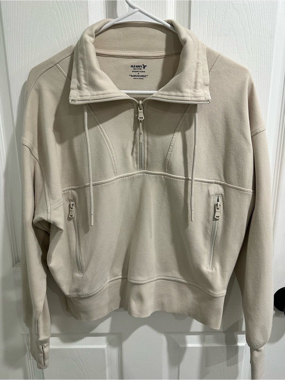 Old Navy Dynamic Fleece Women's Half-Zip Pullover Sweatshirt - Beige